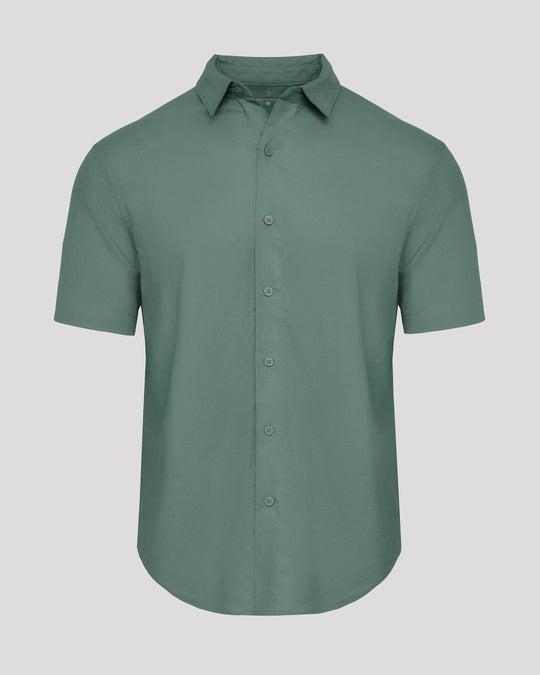Moss Short Sleeve Linen Shirt