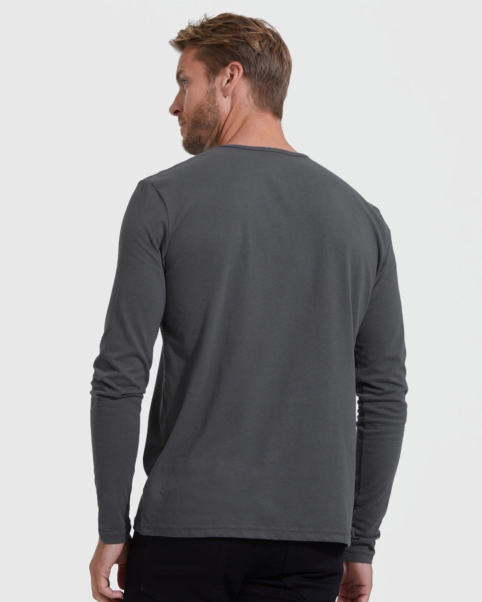 True Classic - Long Sleeve Henley | Carbon, view 4