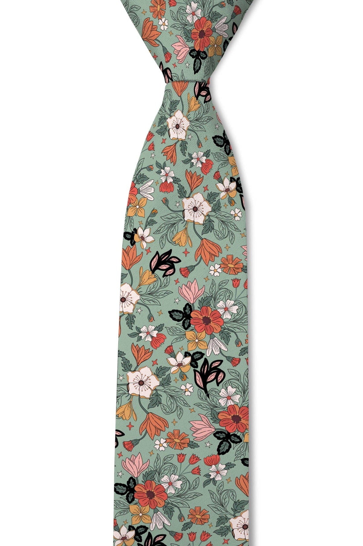 Tie - Gwen – Pistachio Green Floral Tie