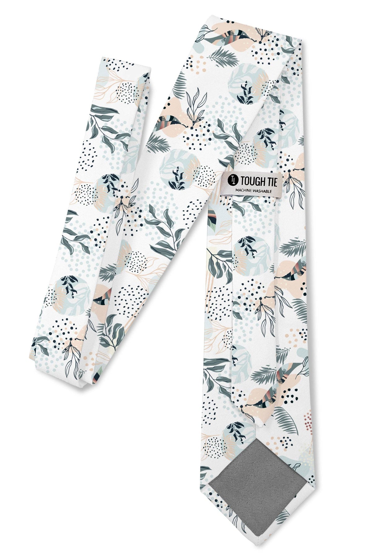 Tie - Eden - White Tropical Abstract Tie, view 3