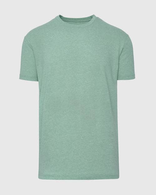 True Classic Premium Fitted Crew Neck T-Shirt - Heather Slate Green, view 2