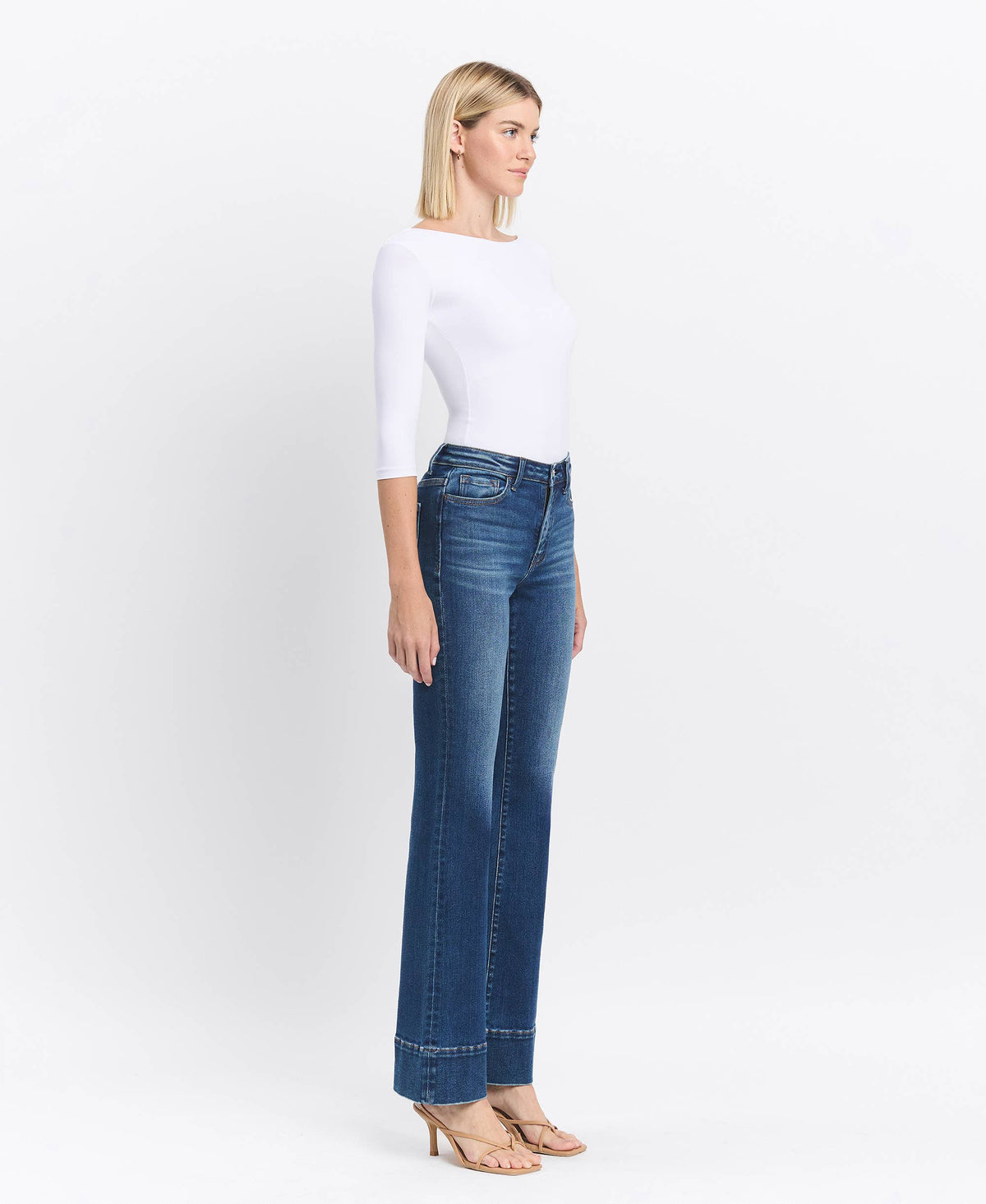 High Rise Trouser Hem Bootcut Jeans, view 6