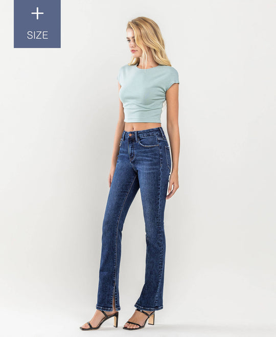 PLUS SIZE TUMMY CONTROL HIGH RISE BOOTCUT JEANS LV1216-P