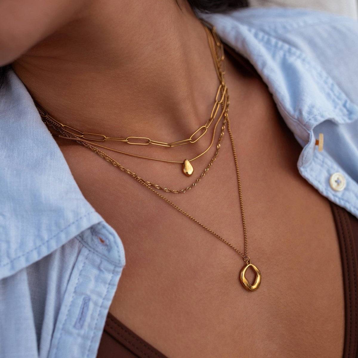 ALCO Form Necklace - Gold, alternate view 3