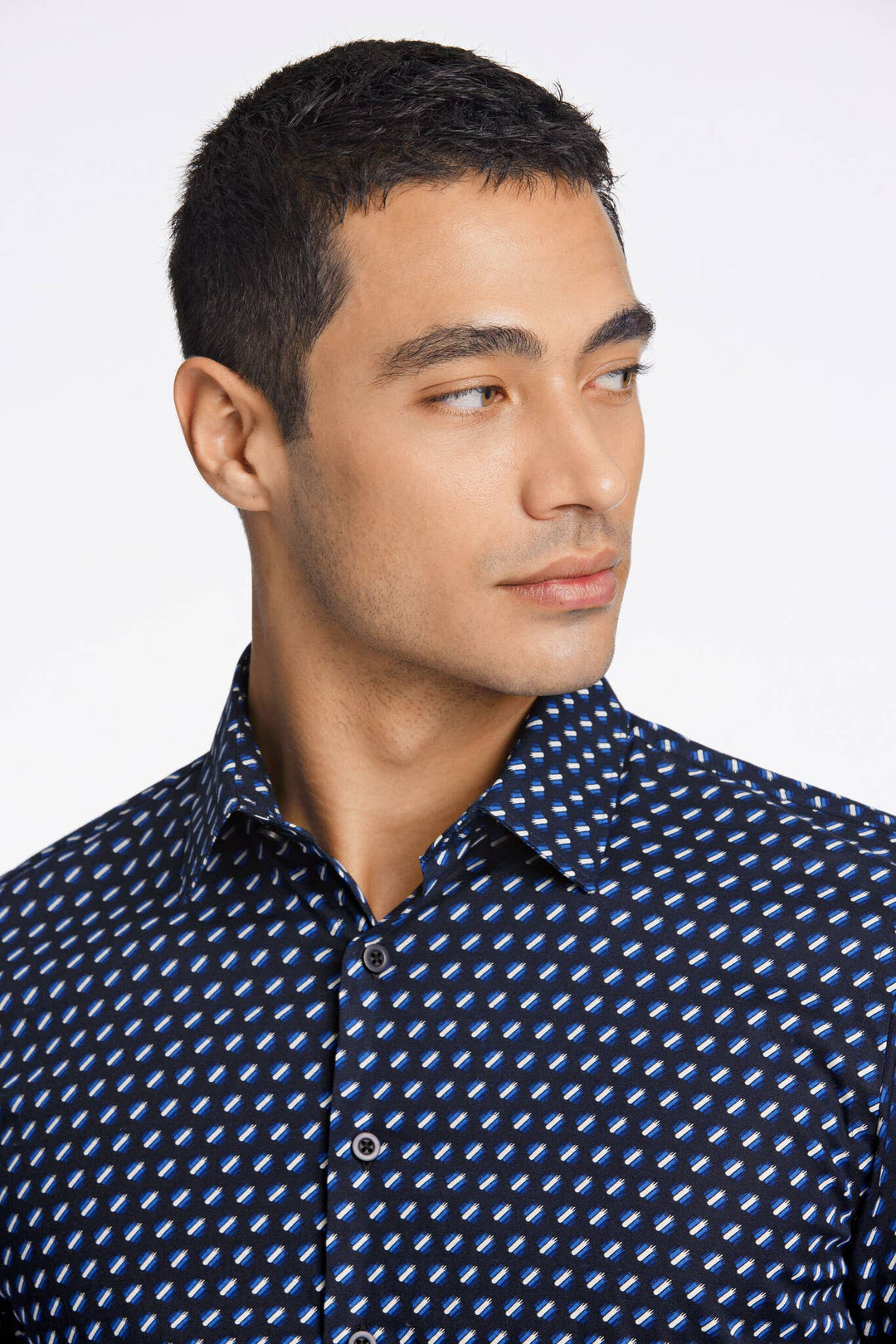 Lindbergh - SuperFlex Long Sleeve Slim Fit Shirt in Navy Blue