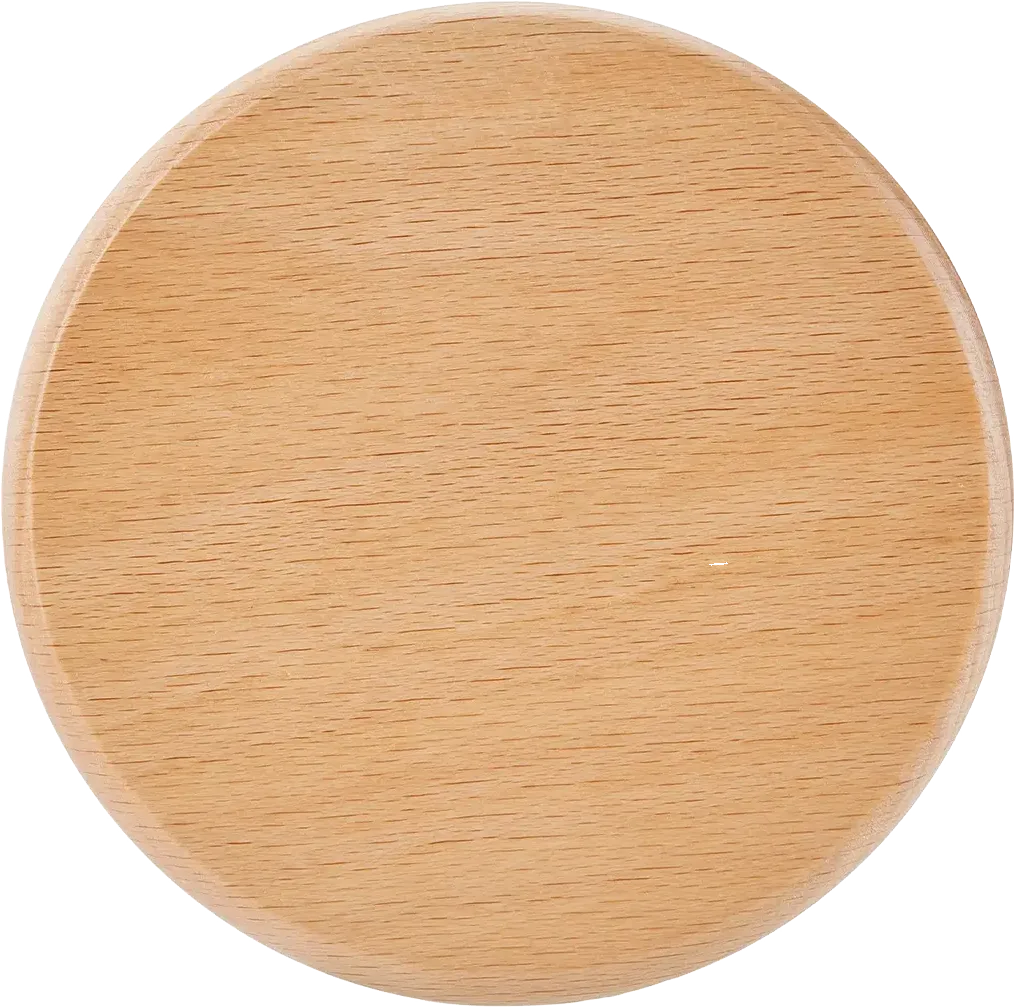 Beechwood wine stopper top, blank side view