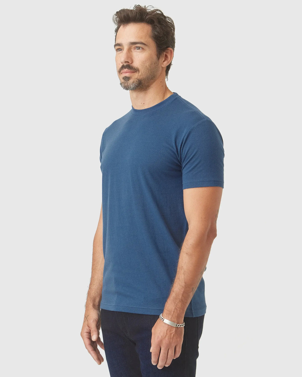 True Classic Premium Fitted Crew Neck T-Shirt - Deep Sea Blue, view 4