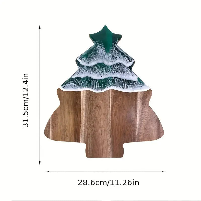 Christmas Tree-Shaped Wooden Cutting Board