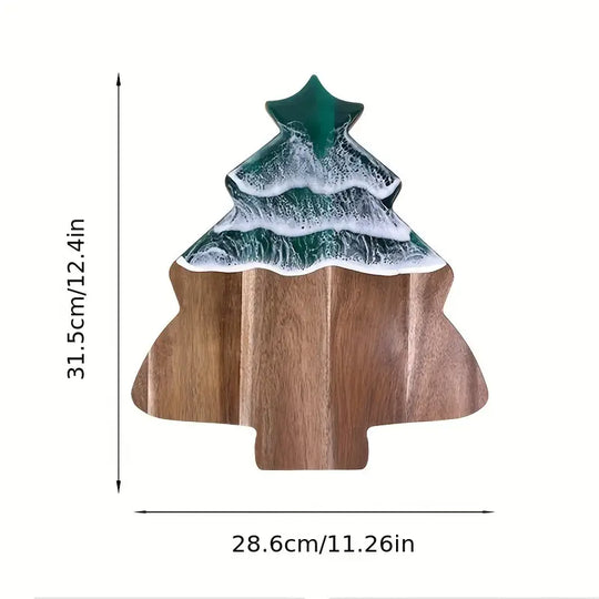 Christmas Tree-Shaped Wooden Cutting Board
