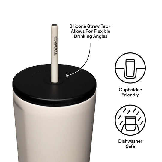 Corkcicle - Cold Cup Insulated Tumbler with Straw - Latte 24oz