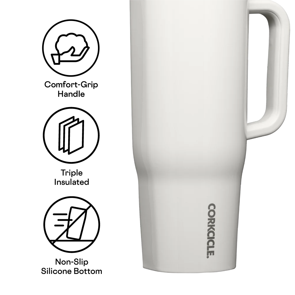 Corkcicle - Cruiser Insulated Tumbler with Handle - Oat Milk 40oz