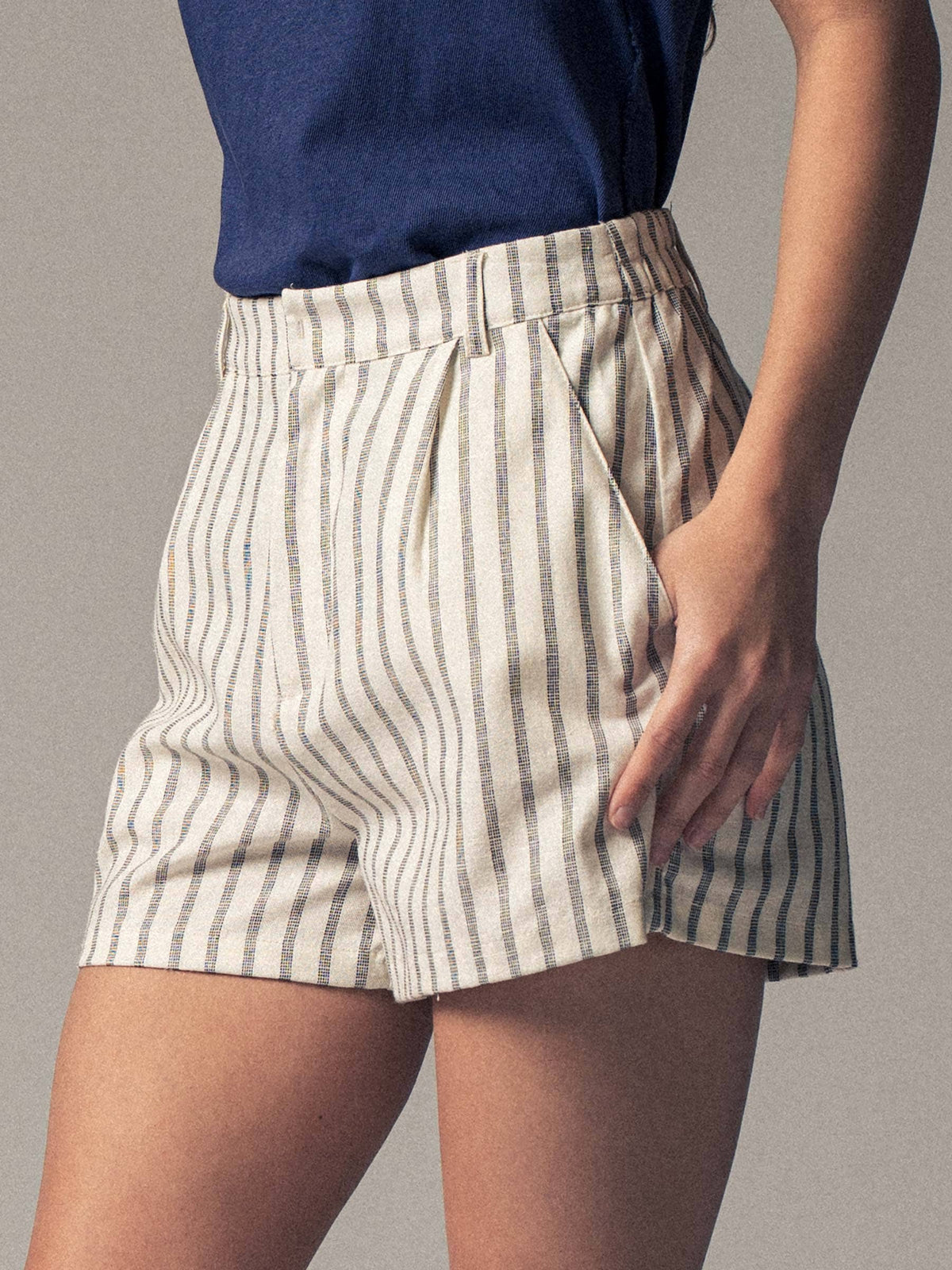 Coastal Linen Stripe Shorts, view 2