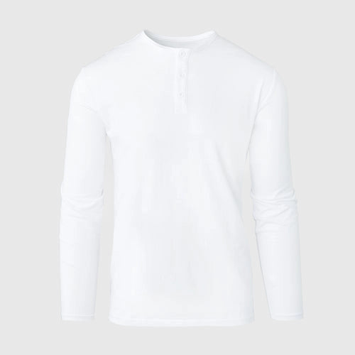 True Classic - Long Sleeve Henley | White