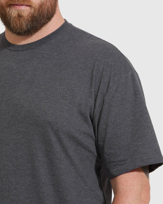 True Classic Premium Fitted Crew Neck T-Shirt - Heather Charcoal Grey