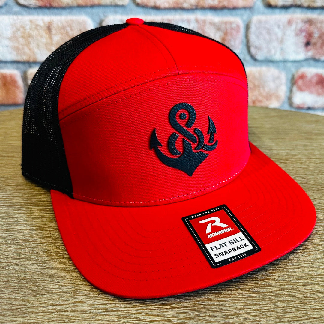 R&amp;R Anchor 7-Panel Hat - Red