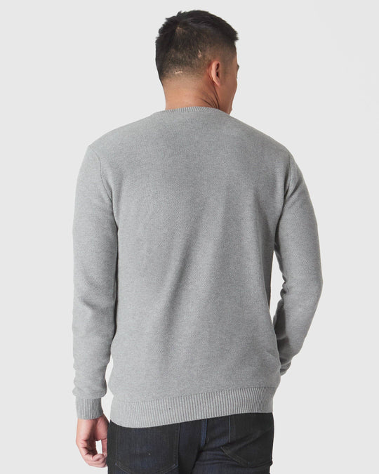 True Classic - Sweater | Crew Neck | Heather Gray Pique