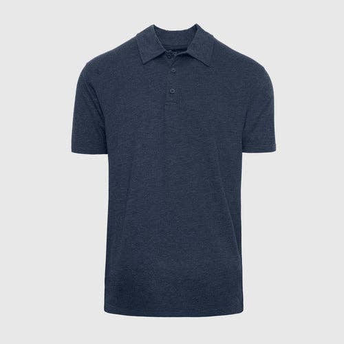 Short Sleeve Shirt | Polo | Heather Navy, view 2