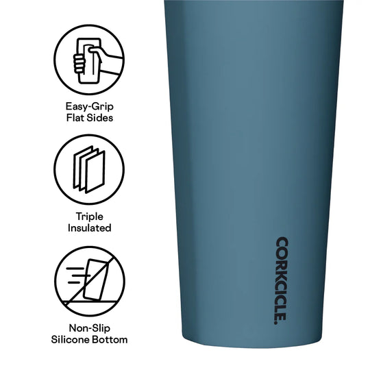 Corkcicle - Cold Cup Insulated Tumbler with Straw - Storm 24oz