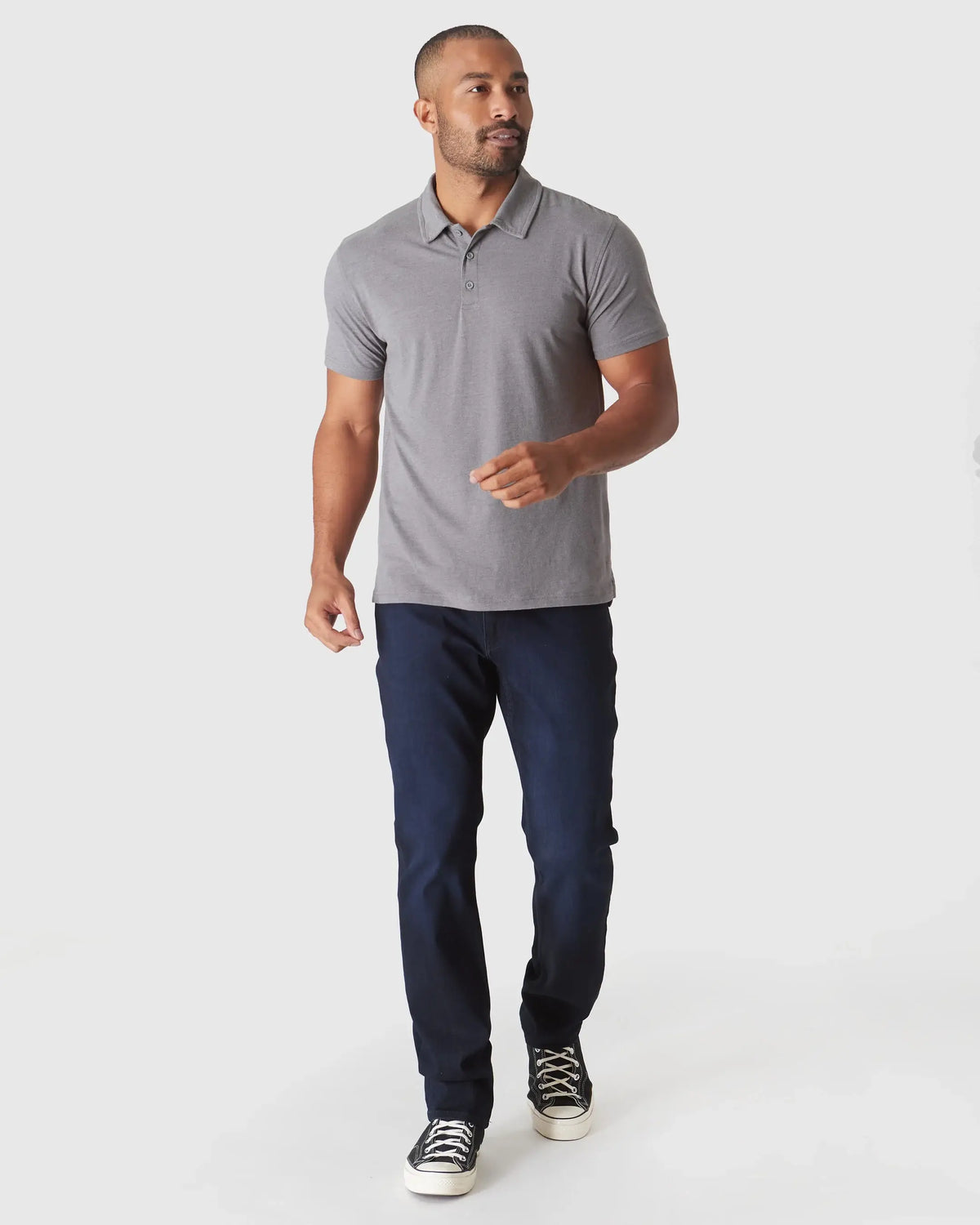 Short Sleeve Shirt | Polo | Heather Graphite, view 4