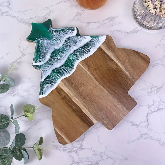 Christmas Tree-Shaped Wooden Cutting Board