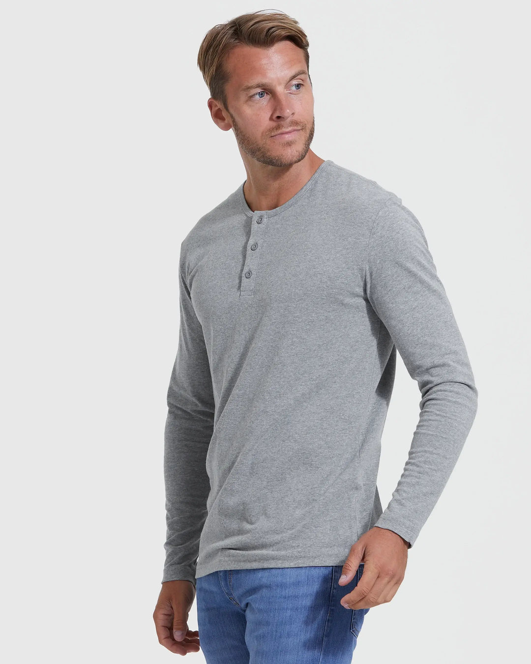 True Classic - Long Sleeve Shirt | Henley | Heather Gray