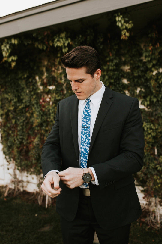 Crater - Light Blue Floral Tie