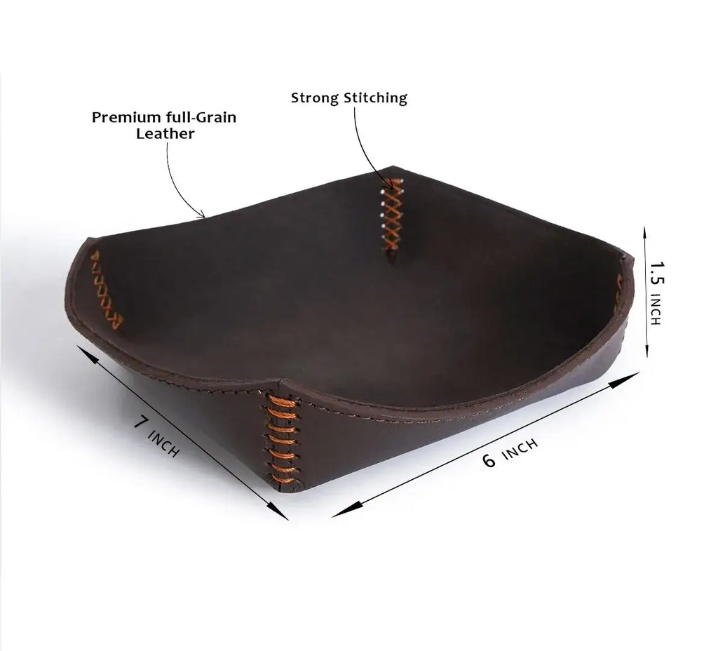 Desk Organizer Leather Valet Dump Tray for Men, view 6