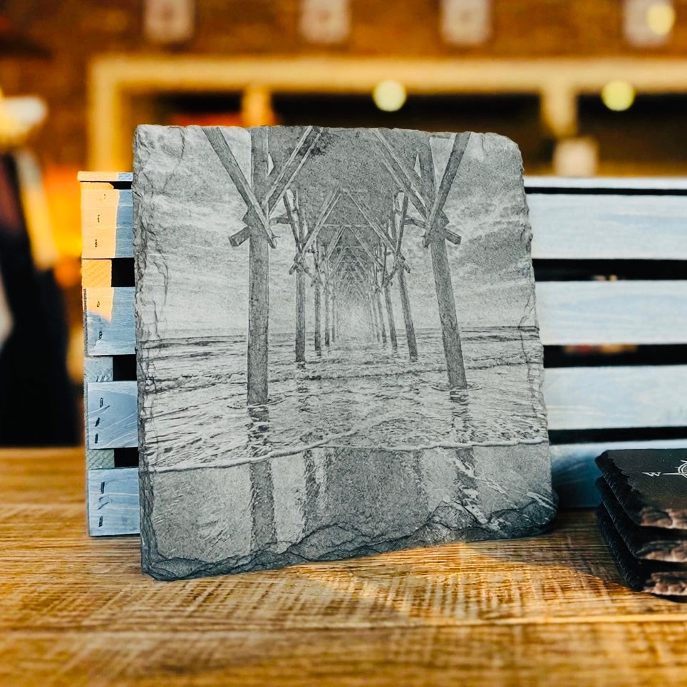 Surf City Pier Slate Coaster
