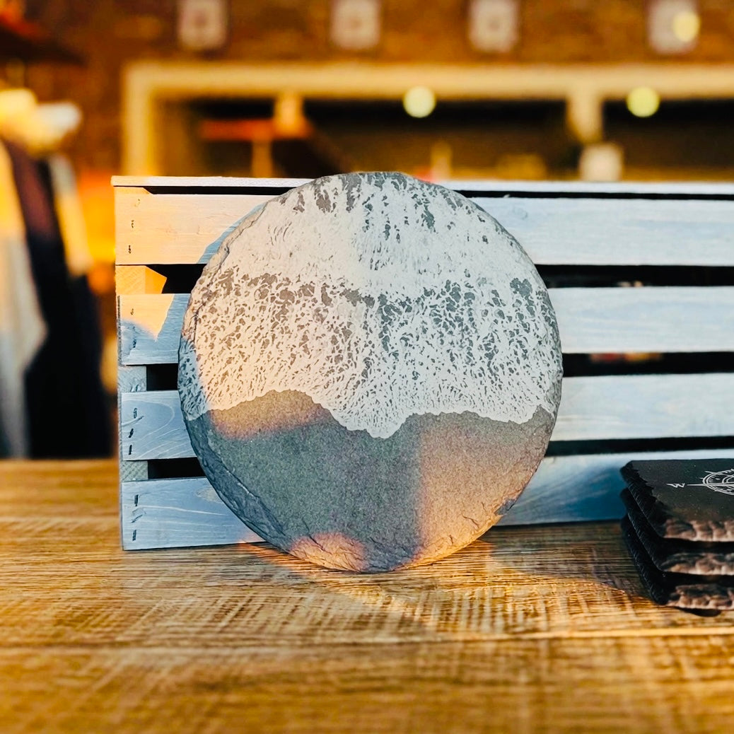 Ocean Wave Slate Coaster - Round