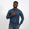 Hustle Sport Shirt - Long Sleeve - Navy Polka Dot