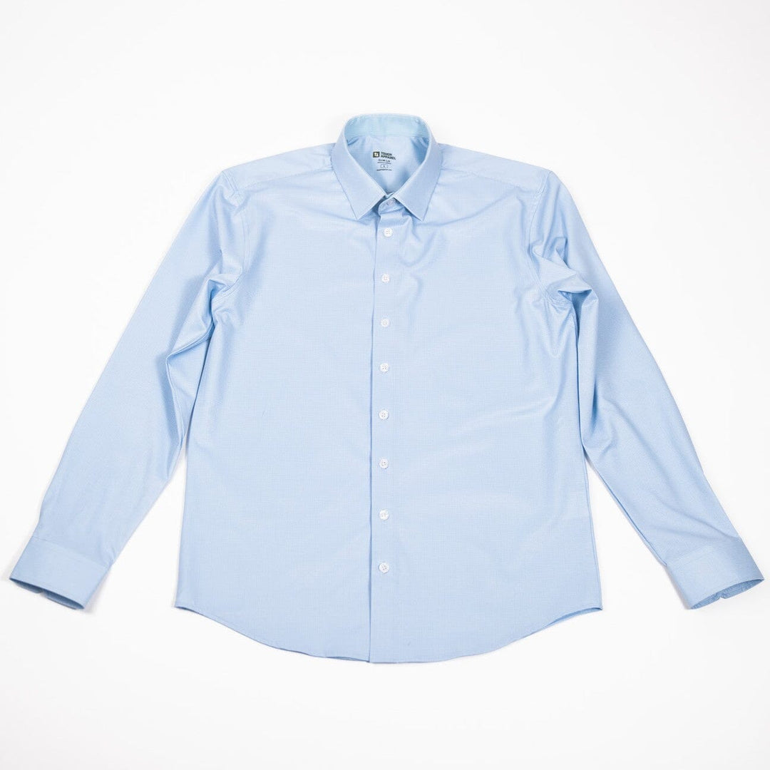 Hustle Sport Shirt - Long Sleeve - Blue Micro Houndstooth
