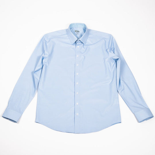 Hustle Sport Shirt - Long Sleeve - Blue Micro Houndstooth