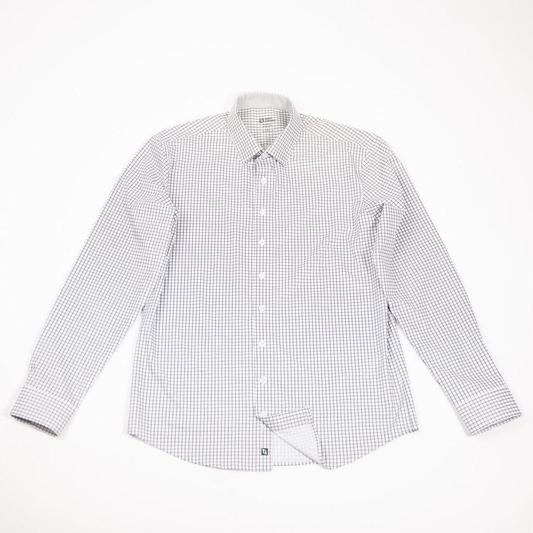 Hustle Sport Shirt - Long Sleeve - Grey Mini Grid