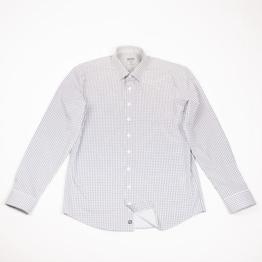Hustle Sport Shirt - Long Sleeve - Grey Mini Grid