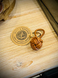Leather Woven Ball Key Ring Pendant