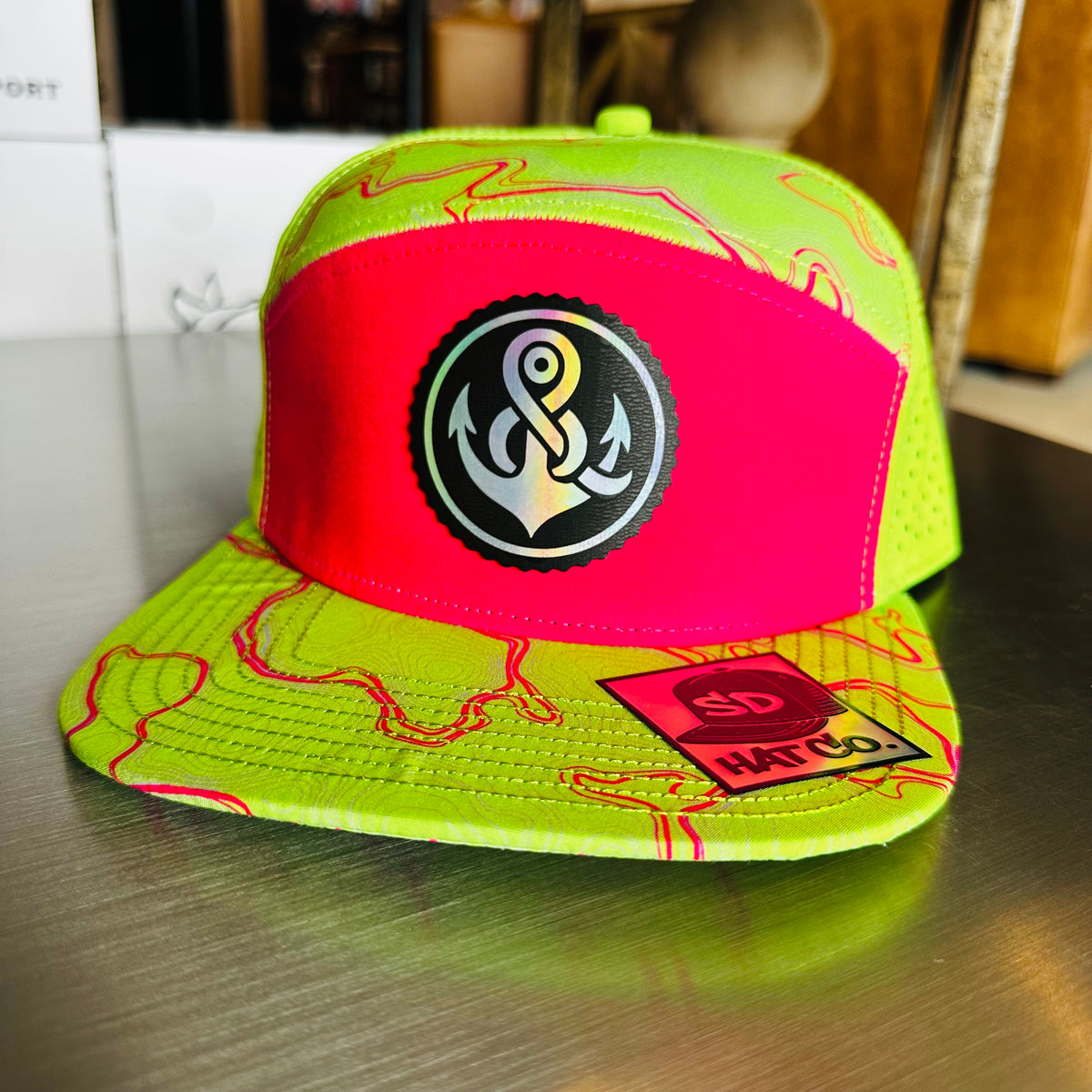 Ampersand Holo Patch Hot Pink 7 Panel Hat