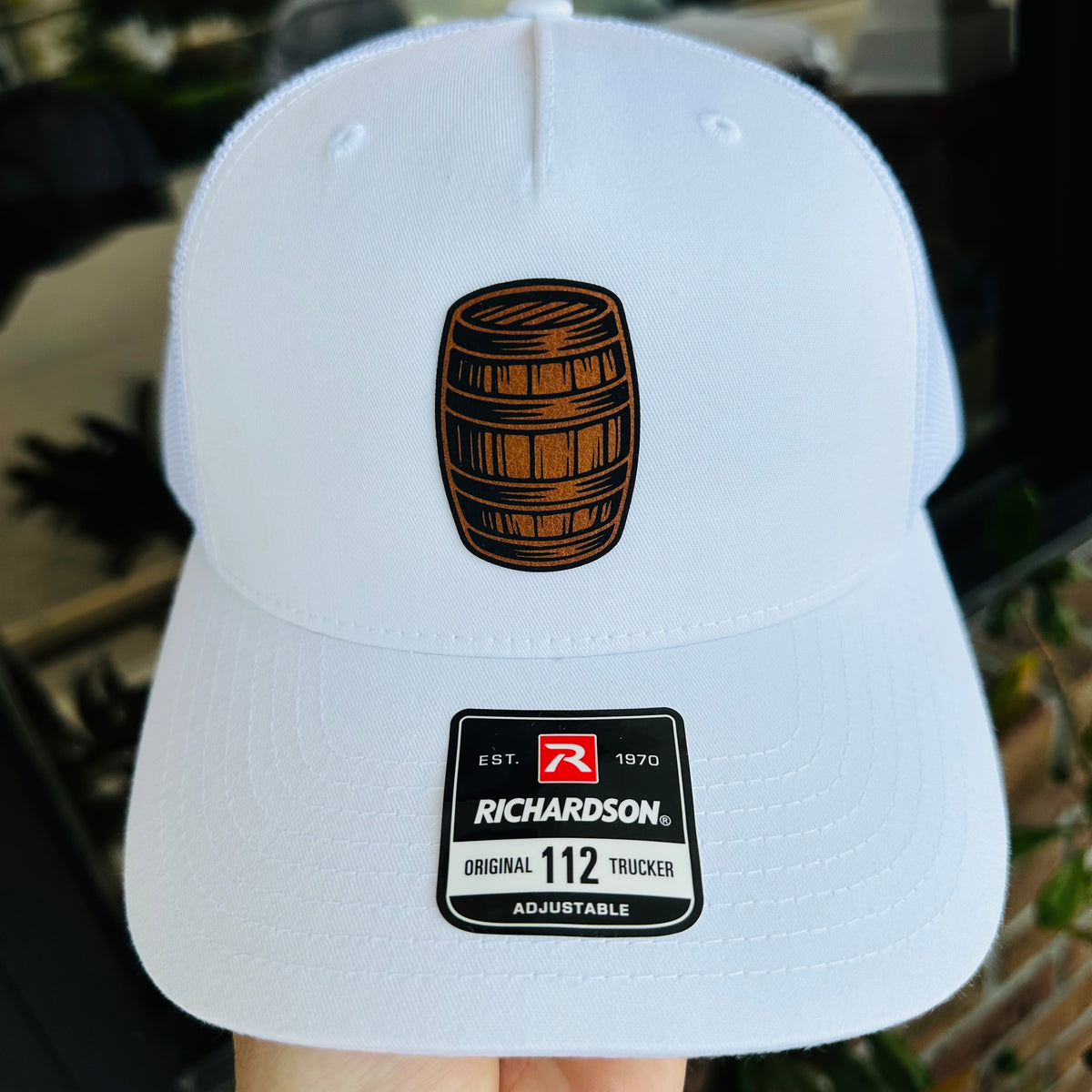 Whiskey Barrel Patch Hat – White