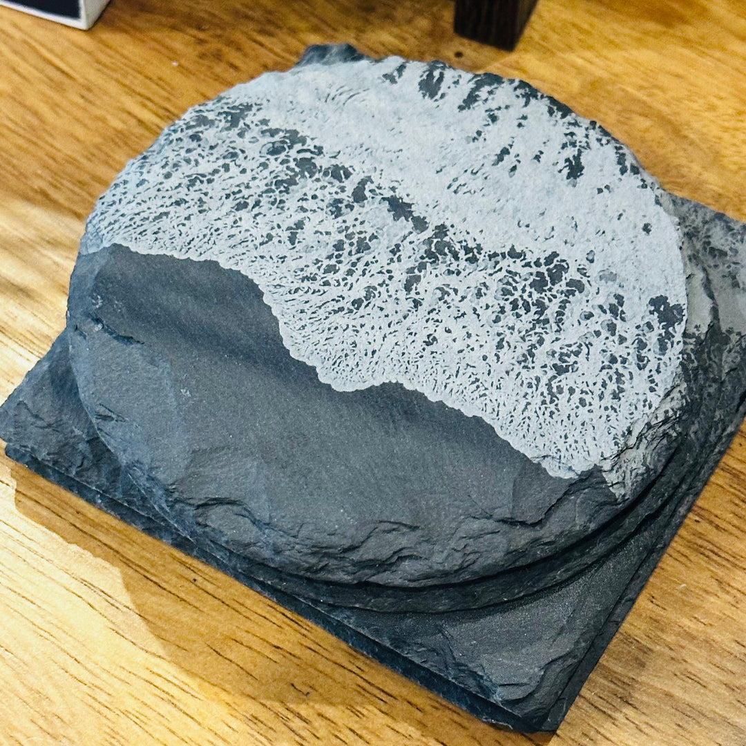 Ocean Tide Slate Rock Coaster
