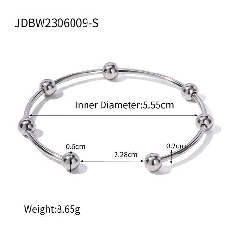 Elegant Open Cuff Stainless Steel Bracelet