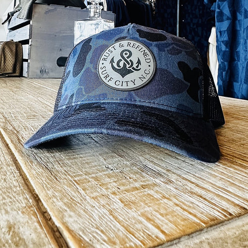 R&R Anchor Dark Blue Camo Trucker Hat