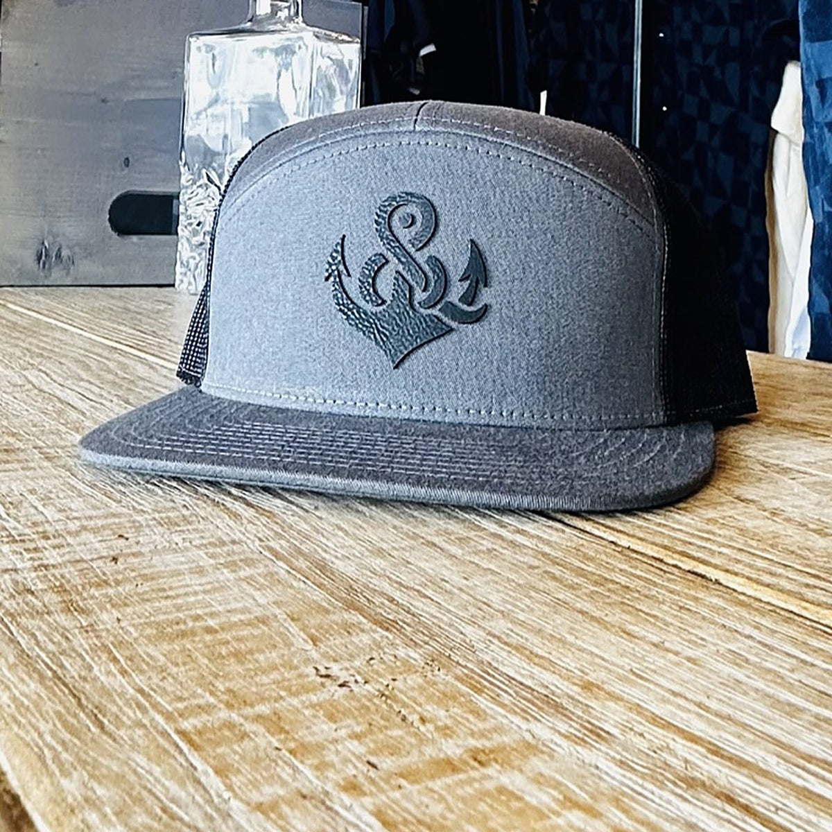 R&R Anchor 7-Panel Hat - Charcoal at Rust & Refined in Surf City, NC