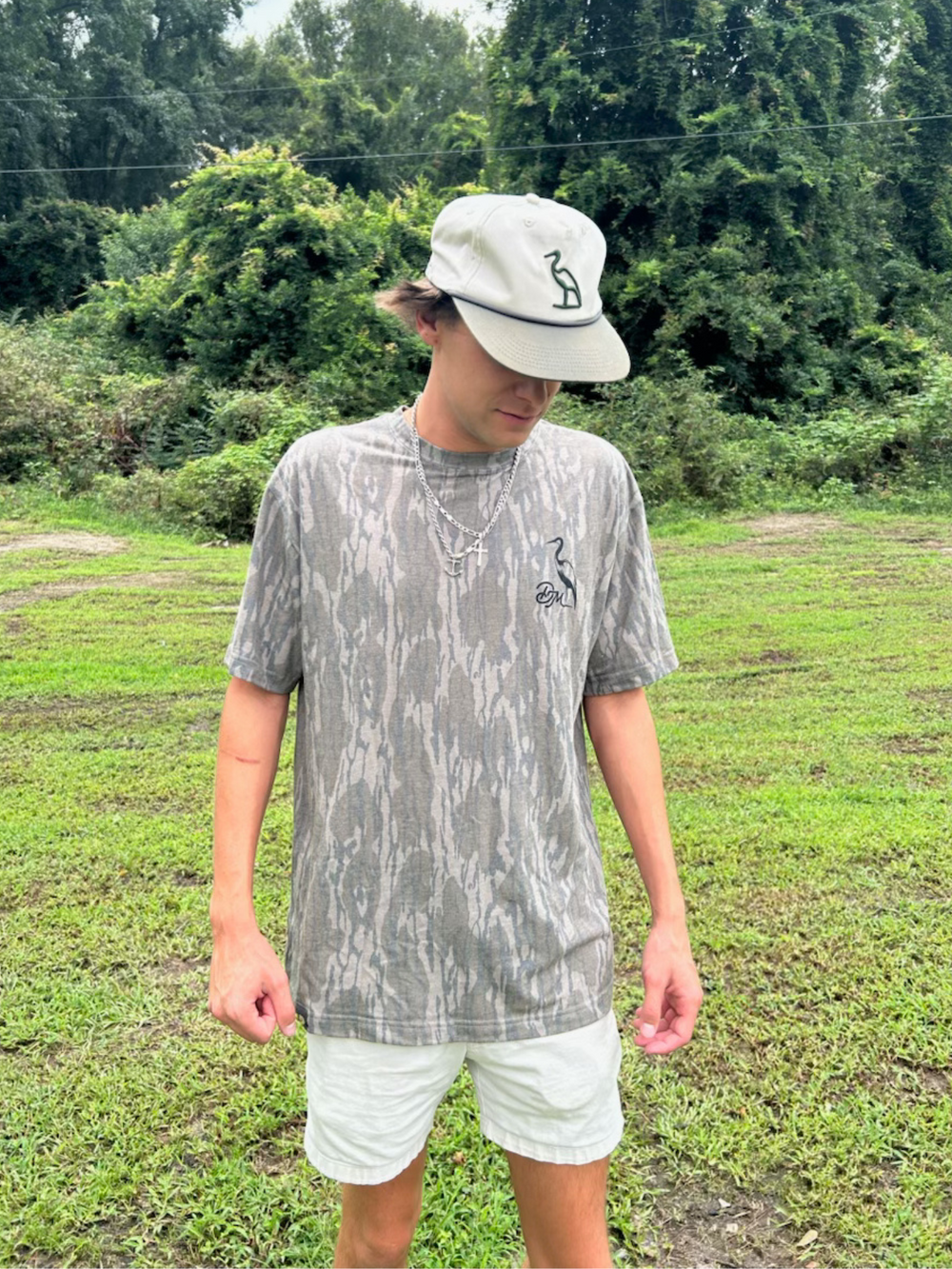 Backshore Logo Tee | Washed Out Mossy Oak® Bottomland Camo