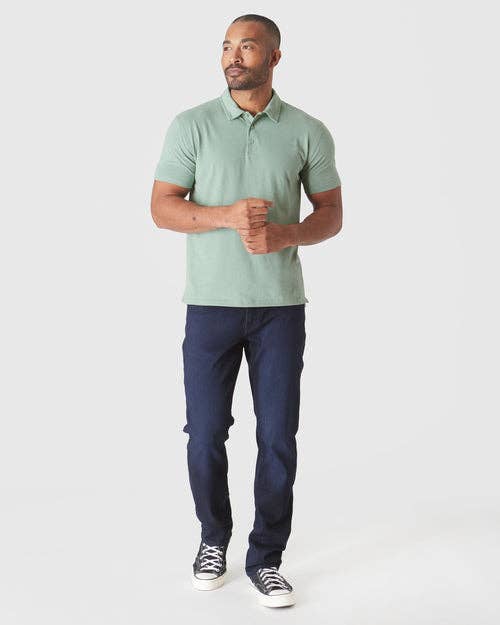 Short Sleeve Shirt | Polo | Heather Slate Green, view 4
