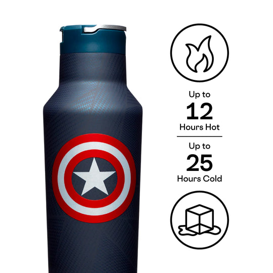 Corkcicle - MARVEL Sport Canteen Insulated Water Bottle - Captain America 20oz