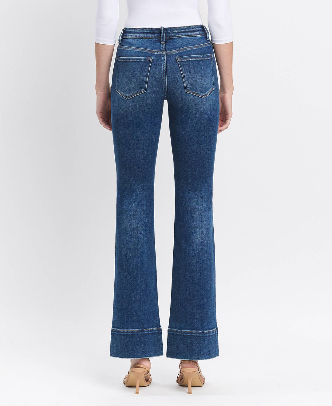 High Rise Trouser Hem Bootcut Jeans