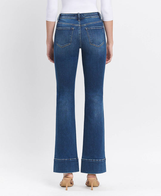 High Rise Trouser Hem Bootcut Jeans