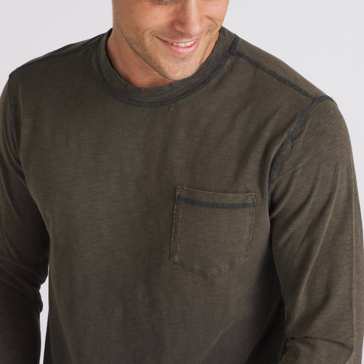 Hewitt Garment Dyed Pocket Tee - Washed Black, view 5