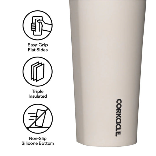 Corkcicle - Cold Cup Insulated Tumbler with Straw - Latte 24oz