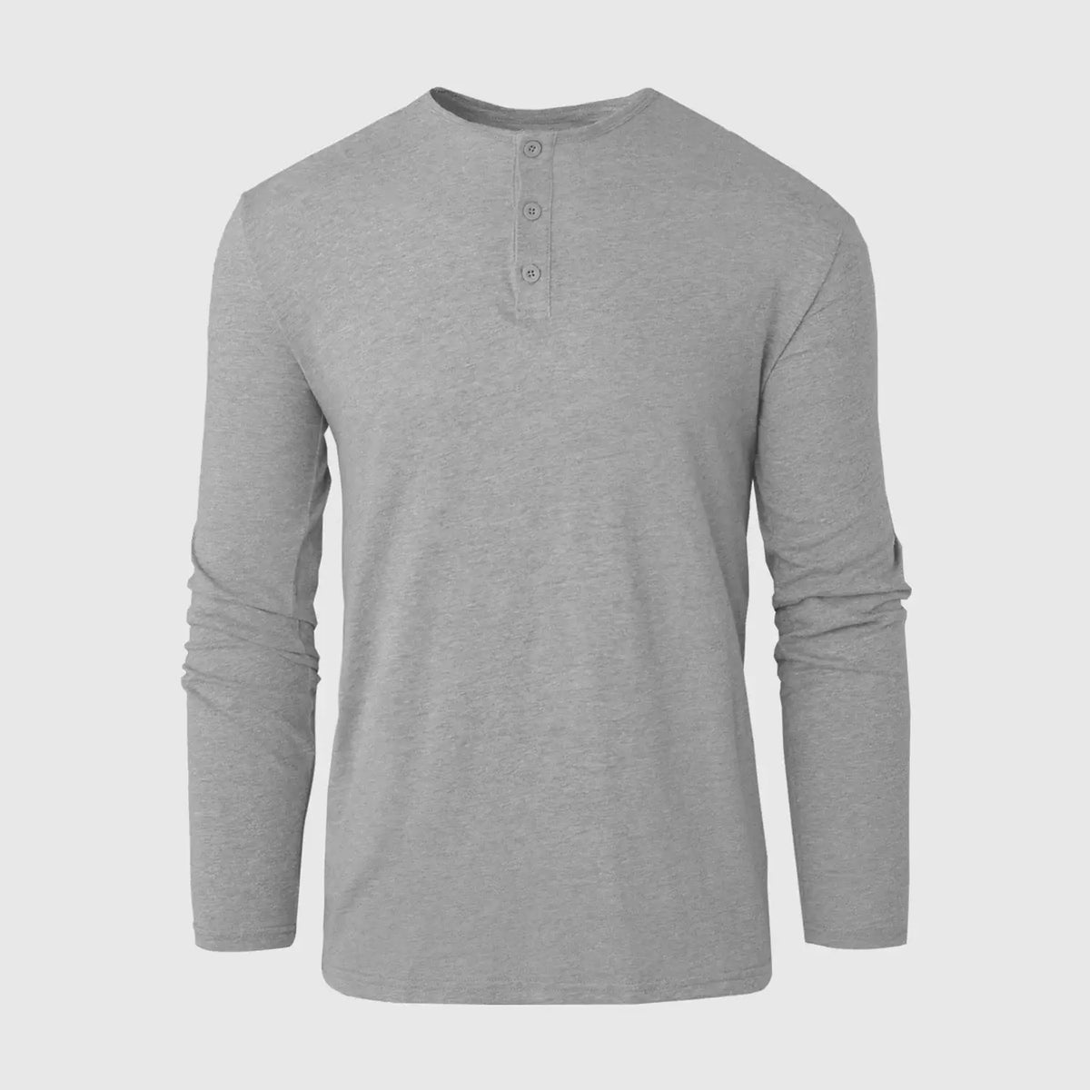 True Classic - Long Sleeve Shirt | Henley | Heather Gray, view 2