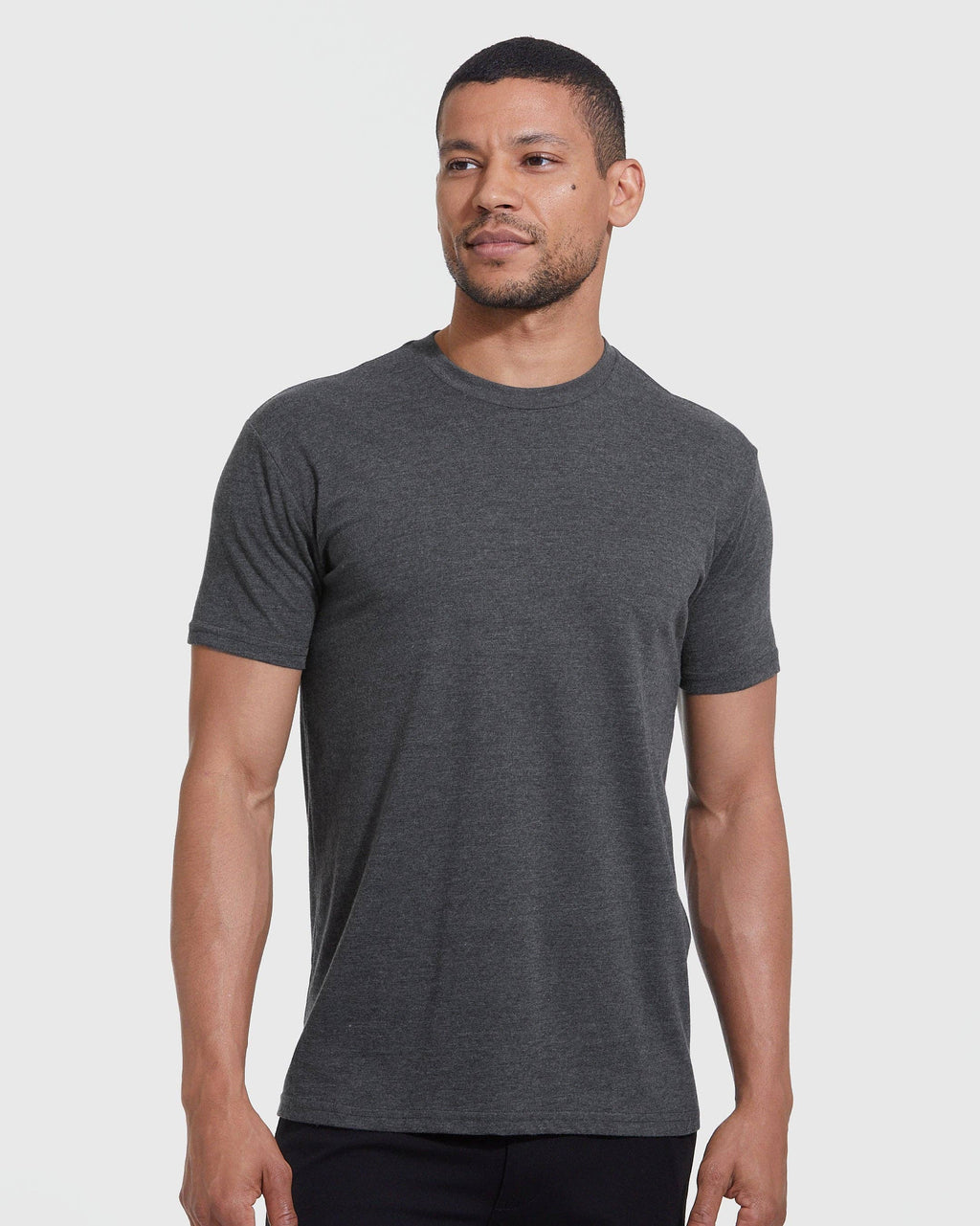 True Classic Premium Fitted Crew Neck T-Shirt - Heather Charcoal Grey